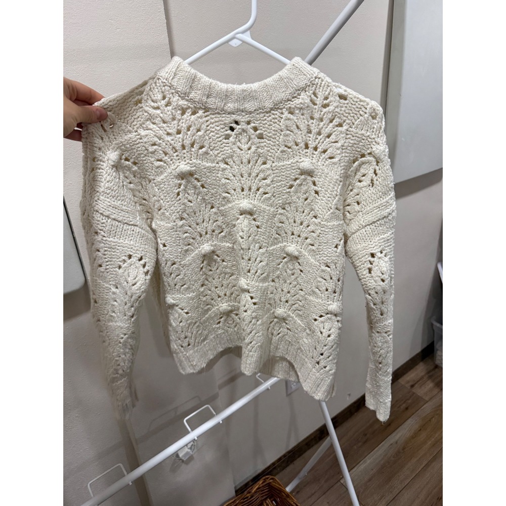 Minimalist Boho Chic Cabincore Cottagecore Aerie Knit Cream Sweater Size‎ XXS
